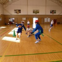 ３年生　体育「フラッグフットボール」