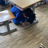 高萩市内一斉「シェイクアウト訓練」！みんな真剣に取り組みました